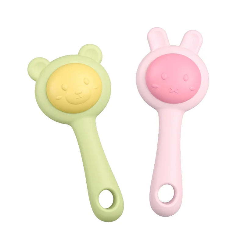 Sensory-Safe Silicone Animal Teether & Rattle: Engaging Developmental Companion for Every Stage